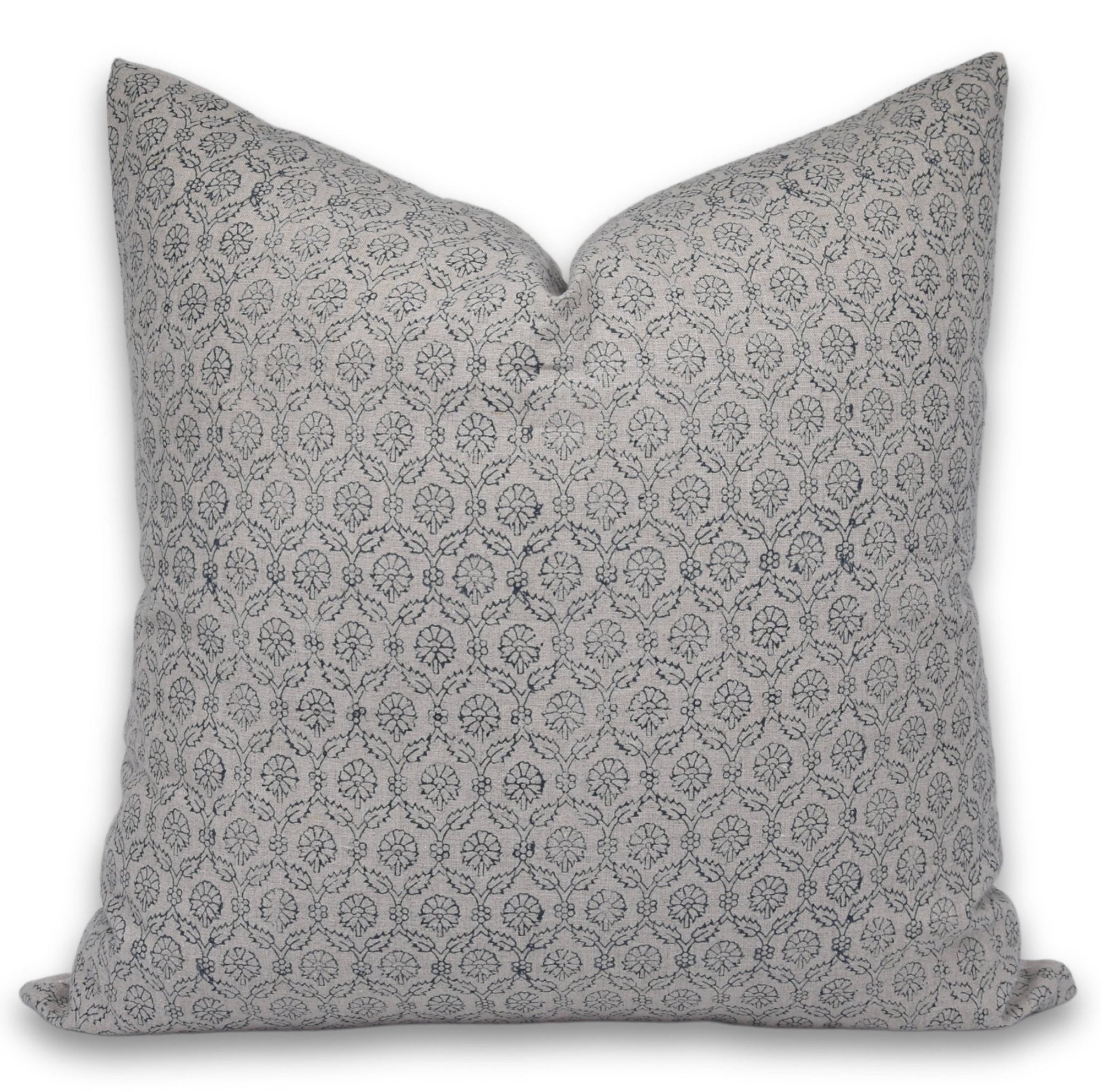 Block Print Pure Linen Pillow Cover - SHEHNAAZ - Fabdivine