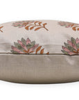 Block Print Pure Linen Pillow Cover - SUMMER FLOWER - Fabdivine