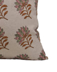 Block Print Pure Linen Pillow Cover - SUMMER FLOWER - Fabdivine