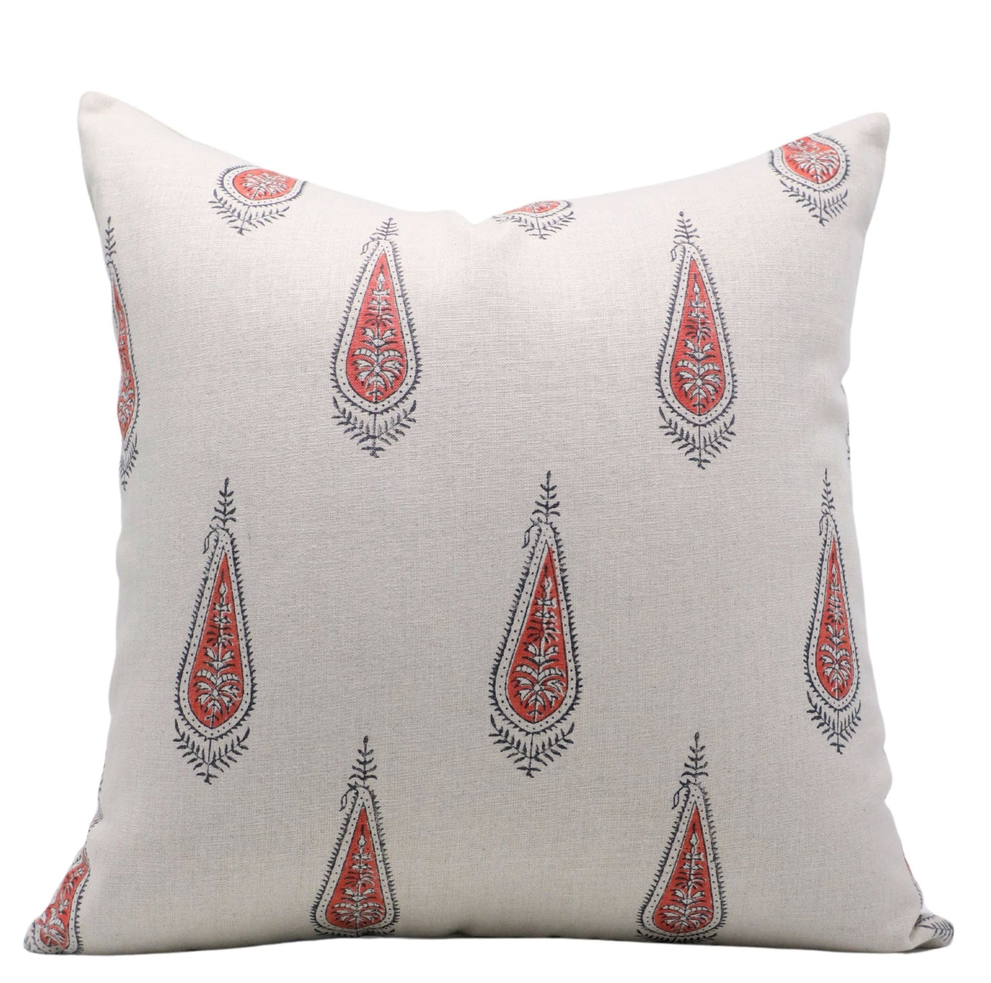 Block print Pure Linen throw pillow cover- TRACI - Fabdivine