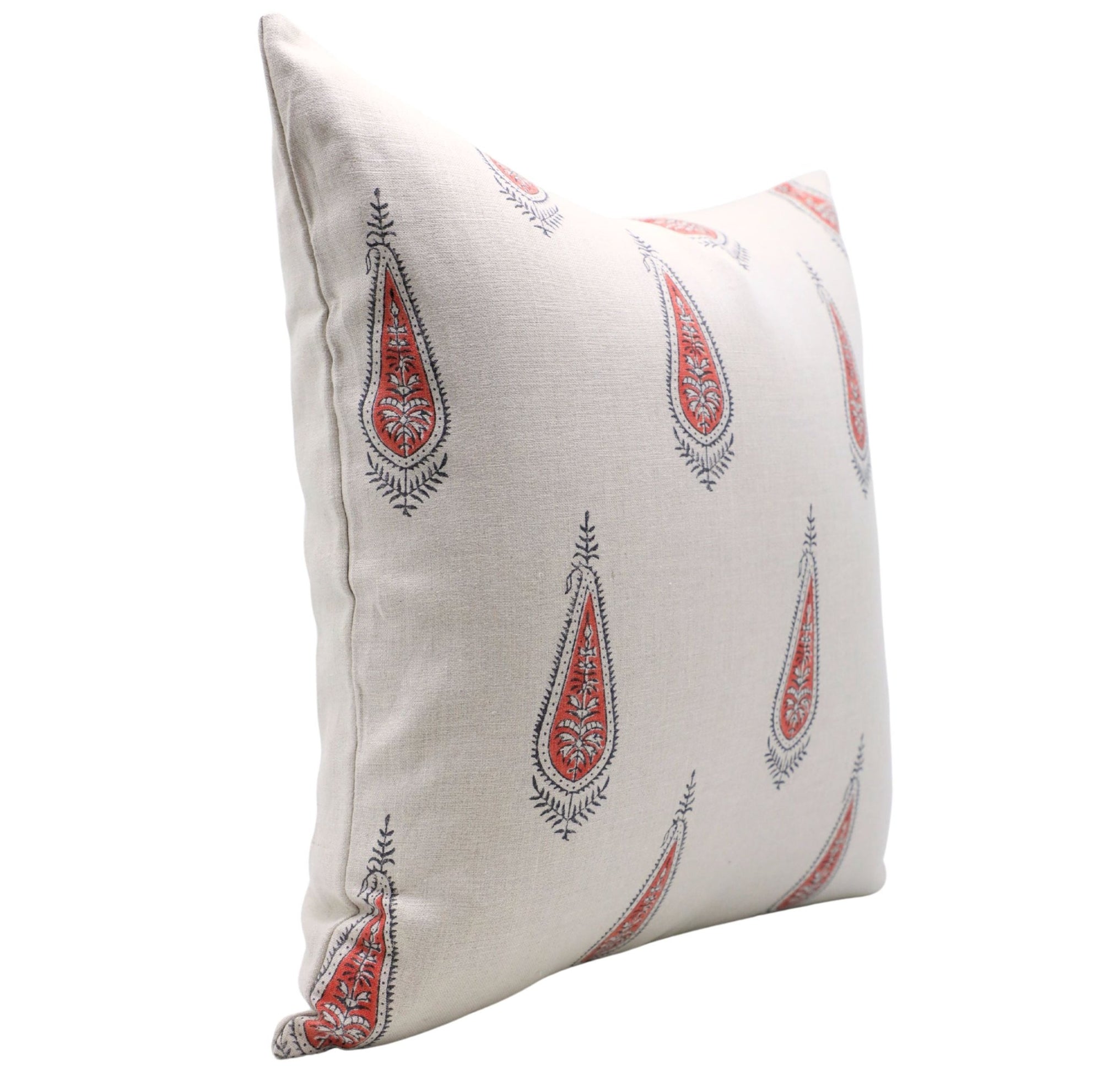 Block print Pure Linen throw pillow cover- TRACI - Fabdivine