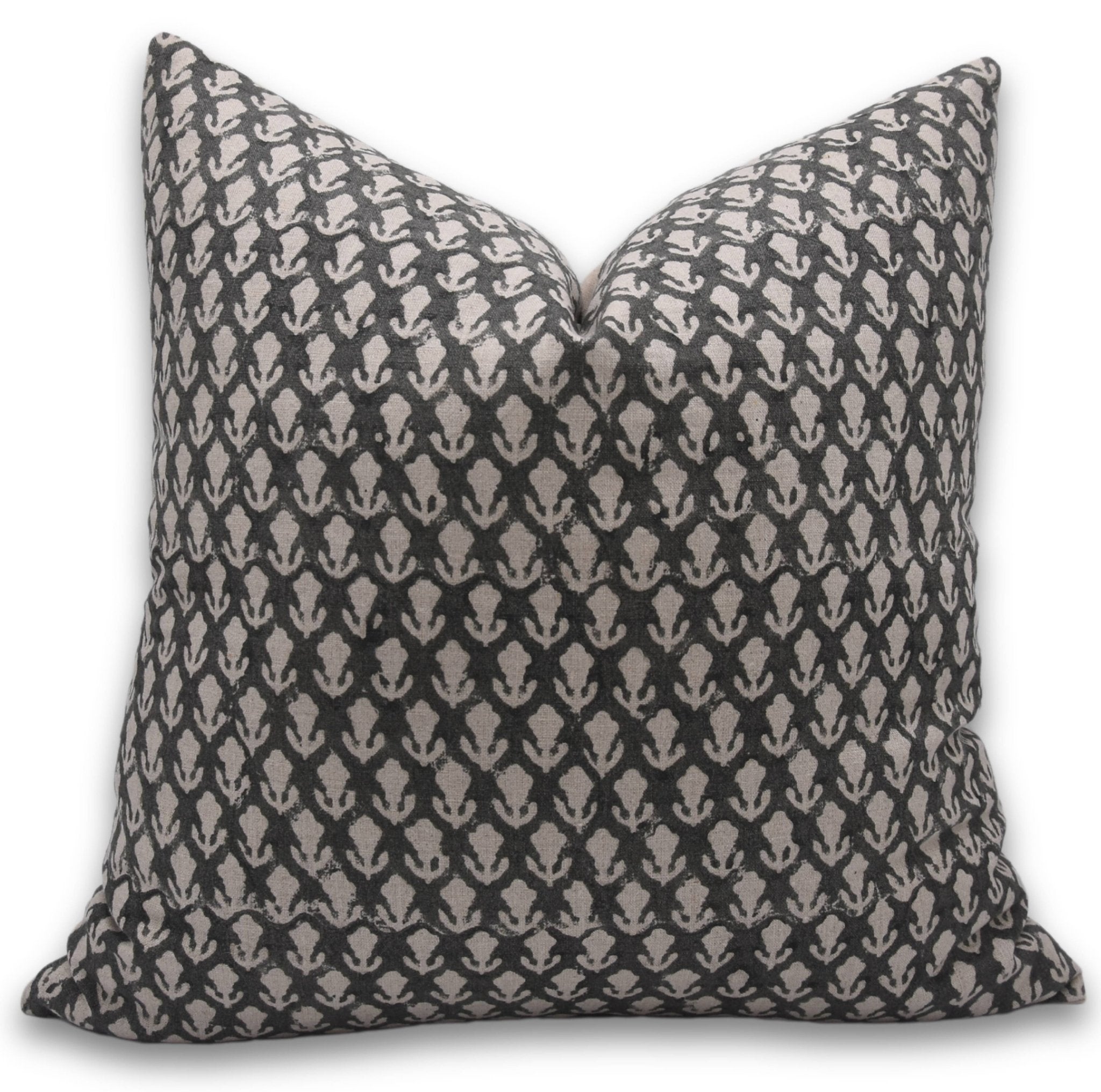 Hand Block Print pure linen designer pillow cover- TRISHUL - Fabdivine