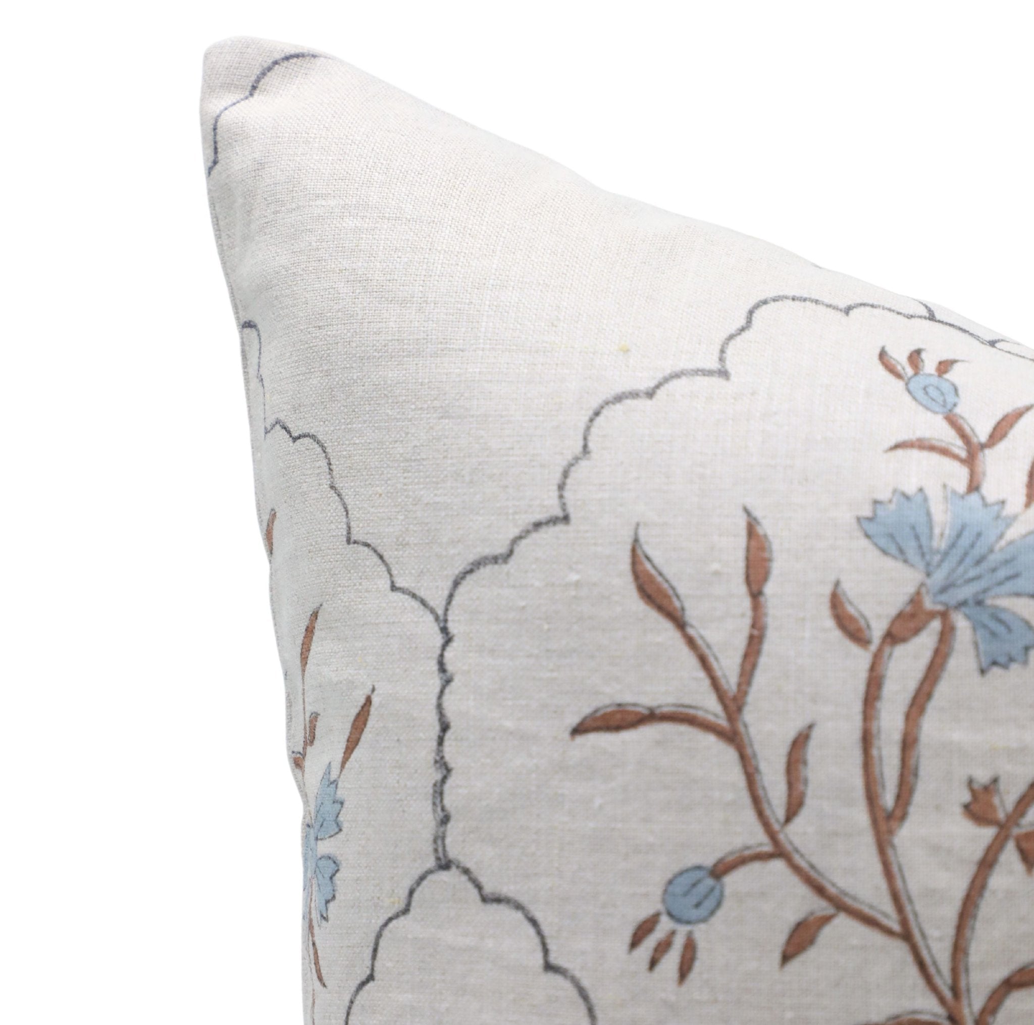 Throw Pillow Cover –Designer Collection of Hand Block Print Pure Linen- VIDHYA - Fabdivine