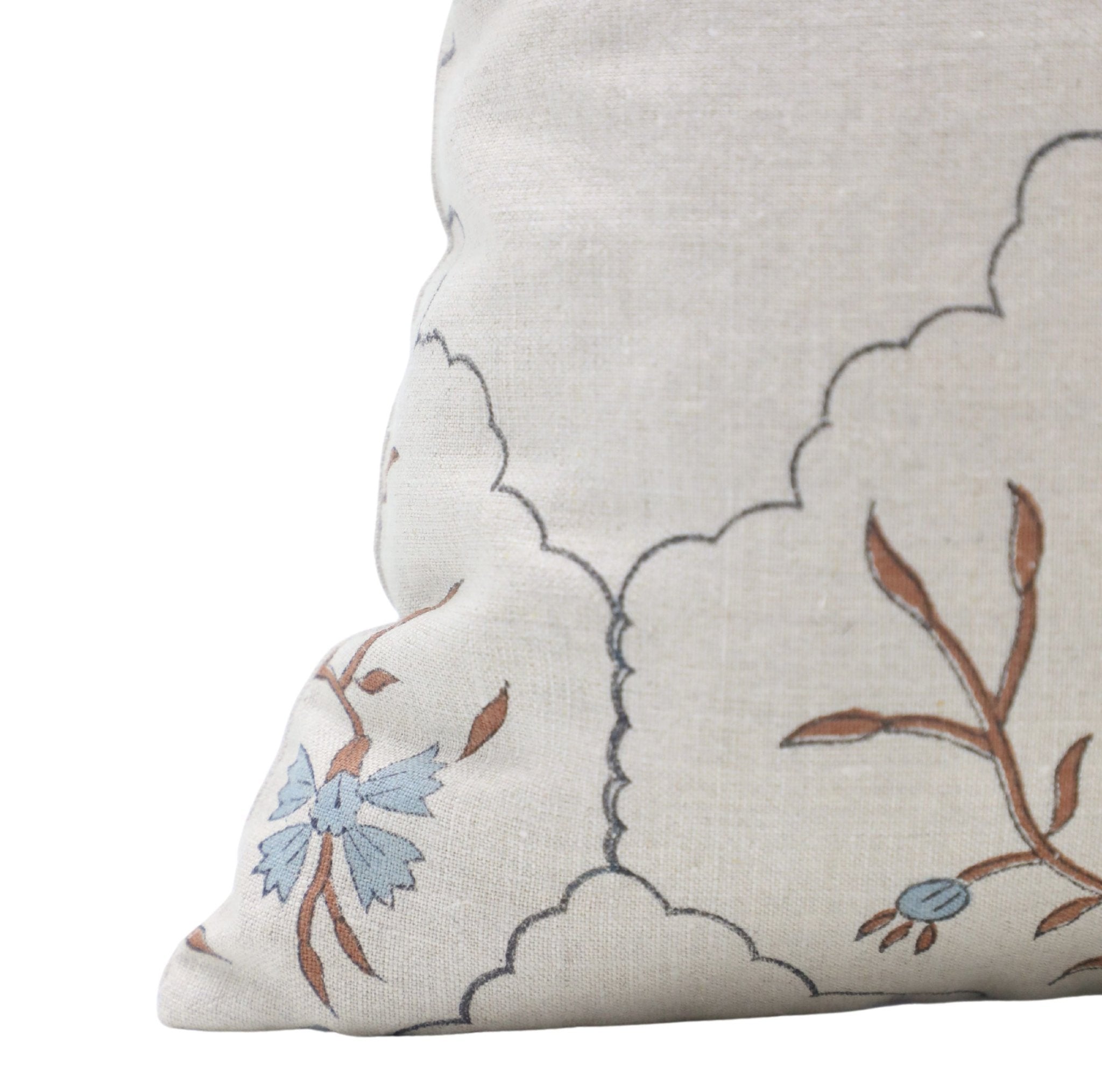 Throw Pillow Cover –Designer Collection of Hand Block Print Pure Linen- VIDHYA - Fabdivine