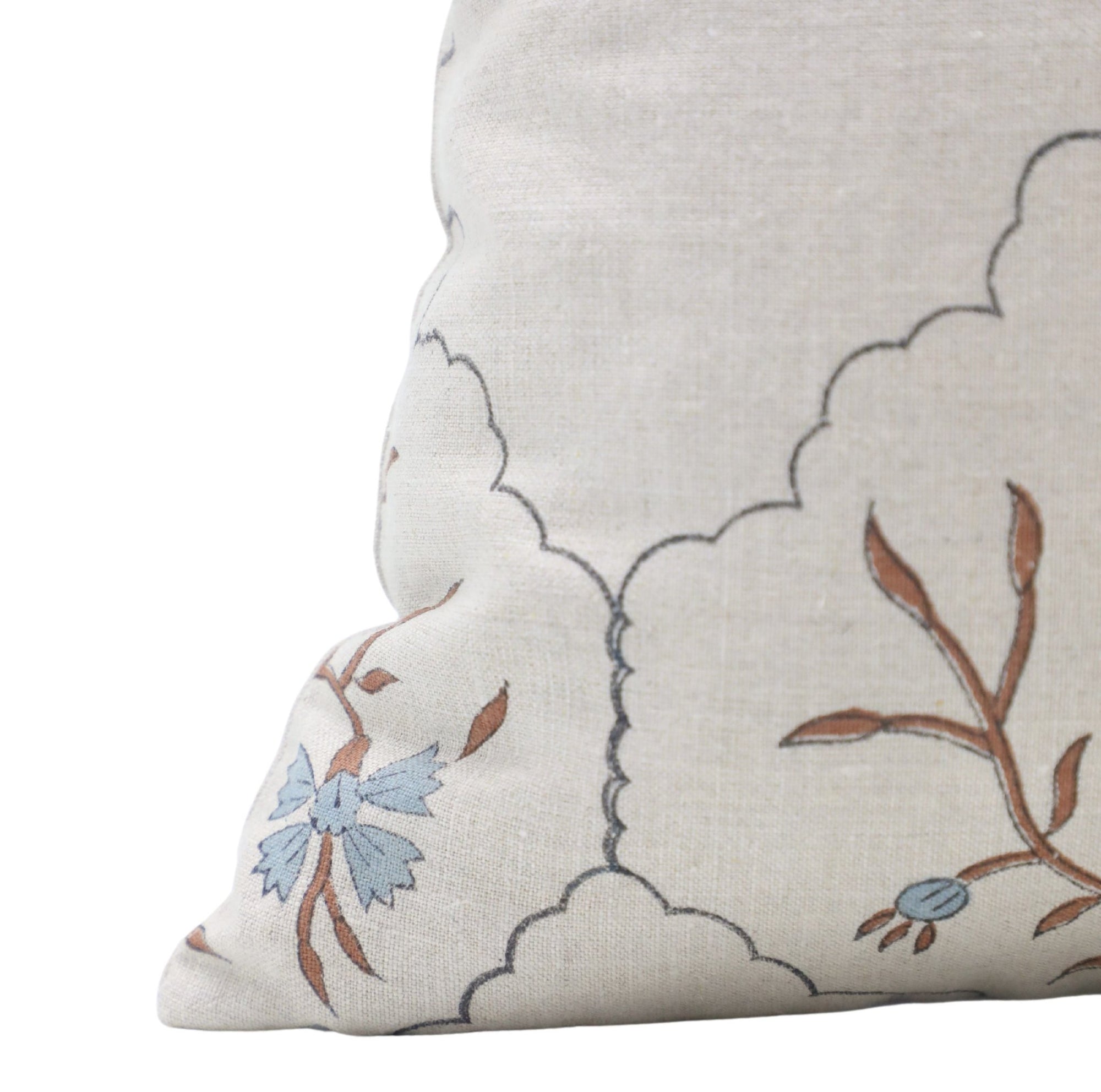 Throw Pillow Cover –Designer Collection of Hand Block Print Pure Linen- VIDHYA - Fabdivine