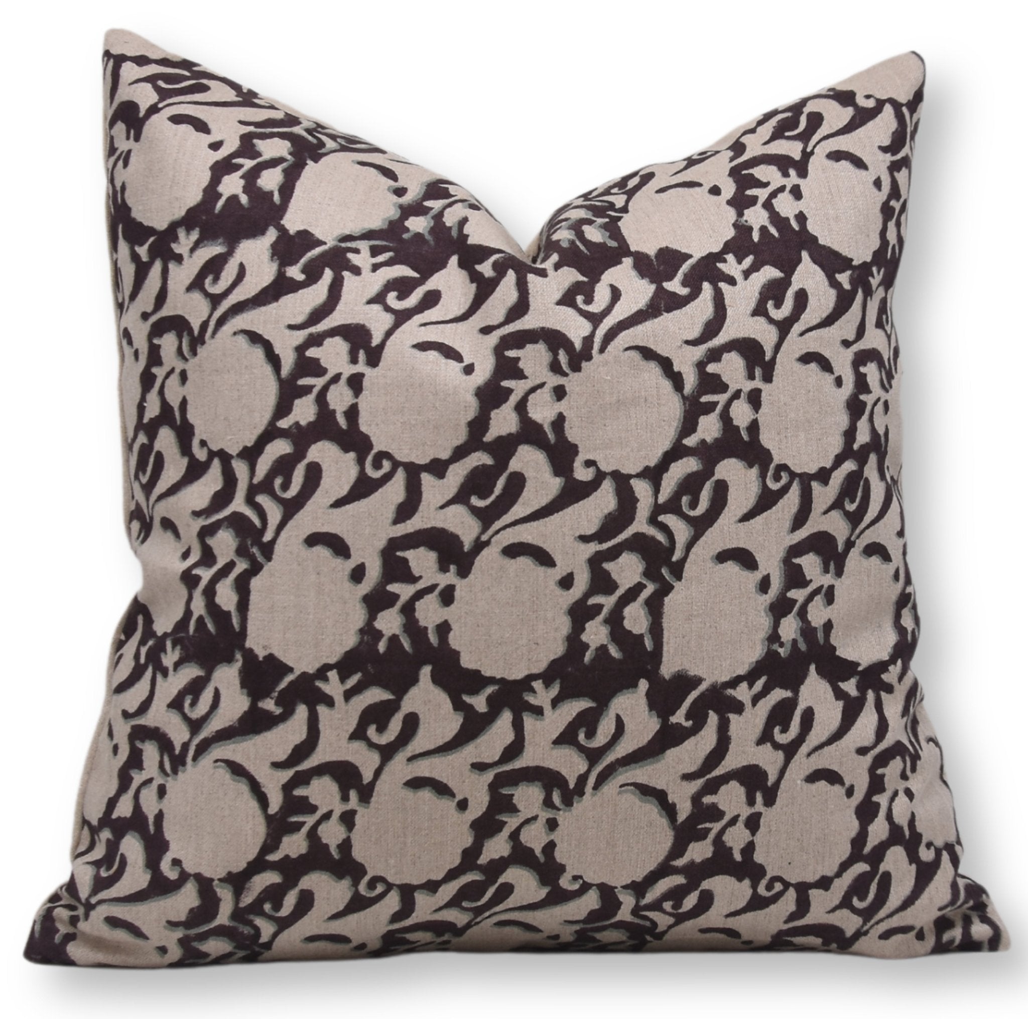 Block print Pillow cover for sofa, couch or bed- Pure Linen- ZICRON - Fabdivine