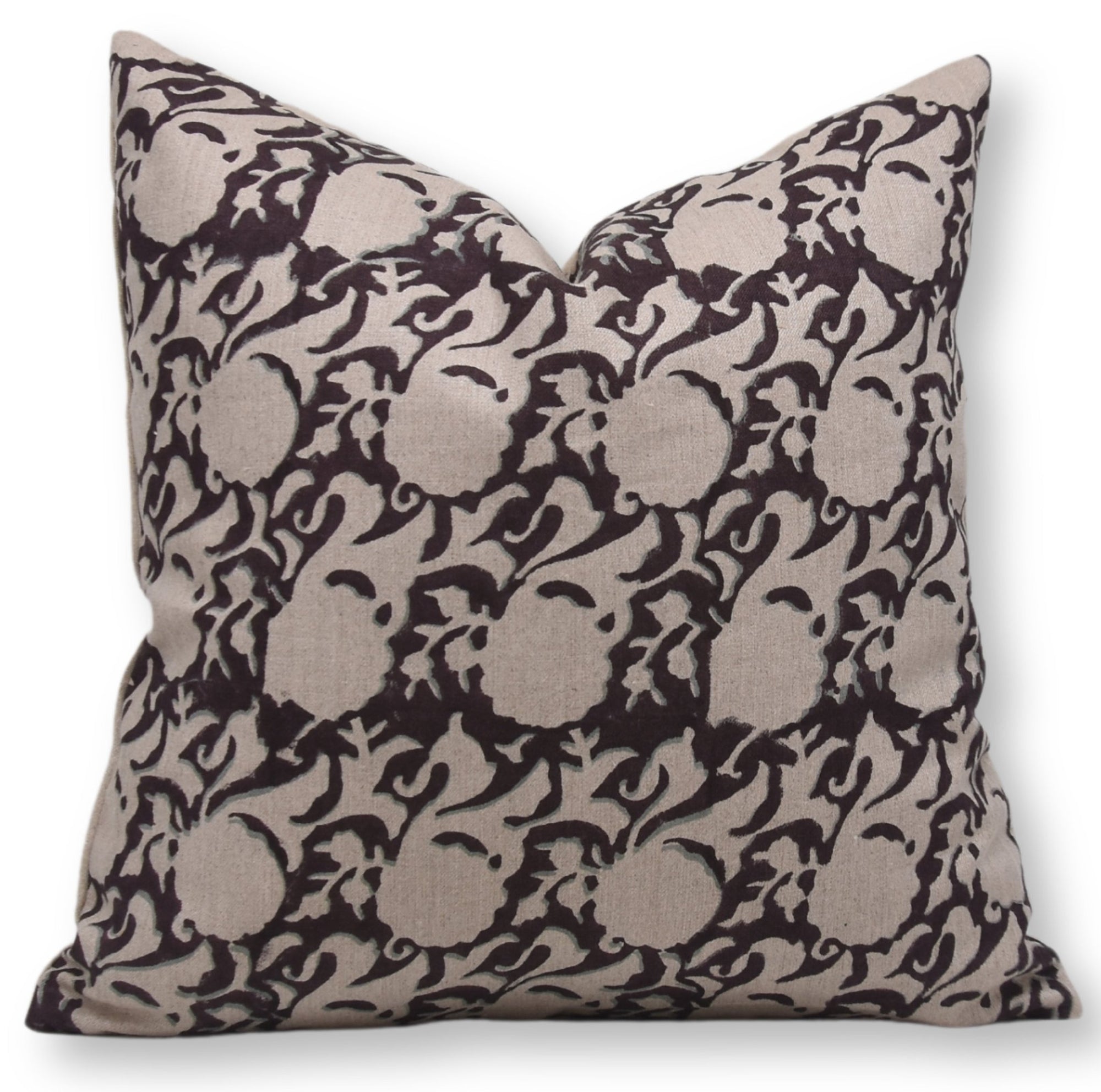 Block print Pillow cover for sofa, couch or bed- Pure Linen- ZICRON - Fabdivine