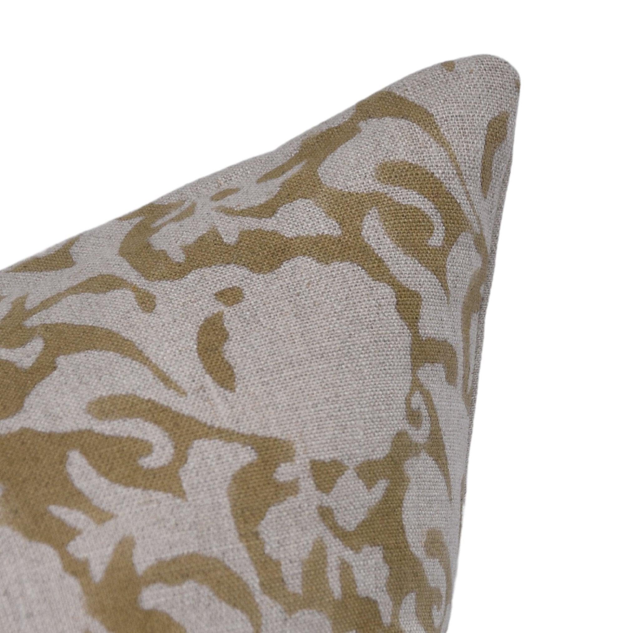 Block print linen pillow cover for sofa, couch, or bed - ZICRON - Fabdivine