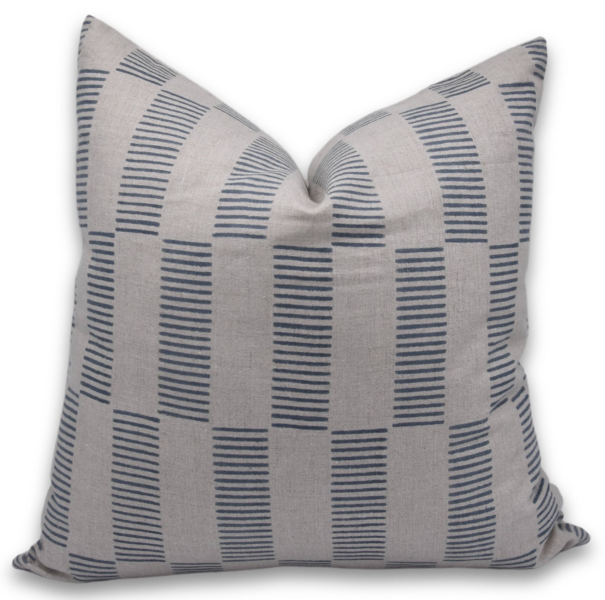 Throw Pillow Cover –Designer Collection of Hand Block Print Pure Linen- ZIG-ZAG - Fabdivine