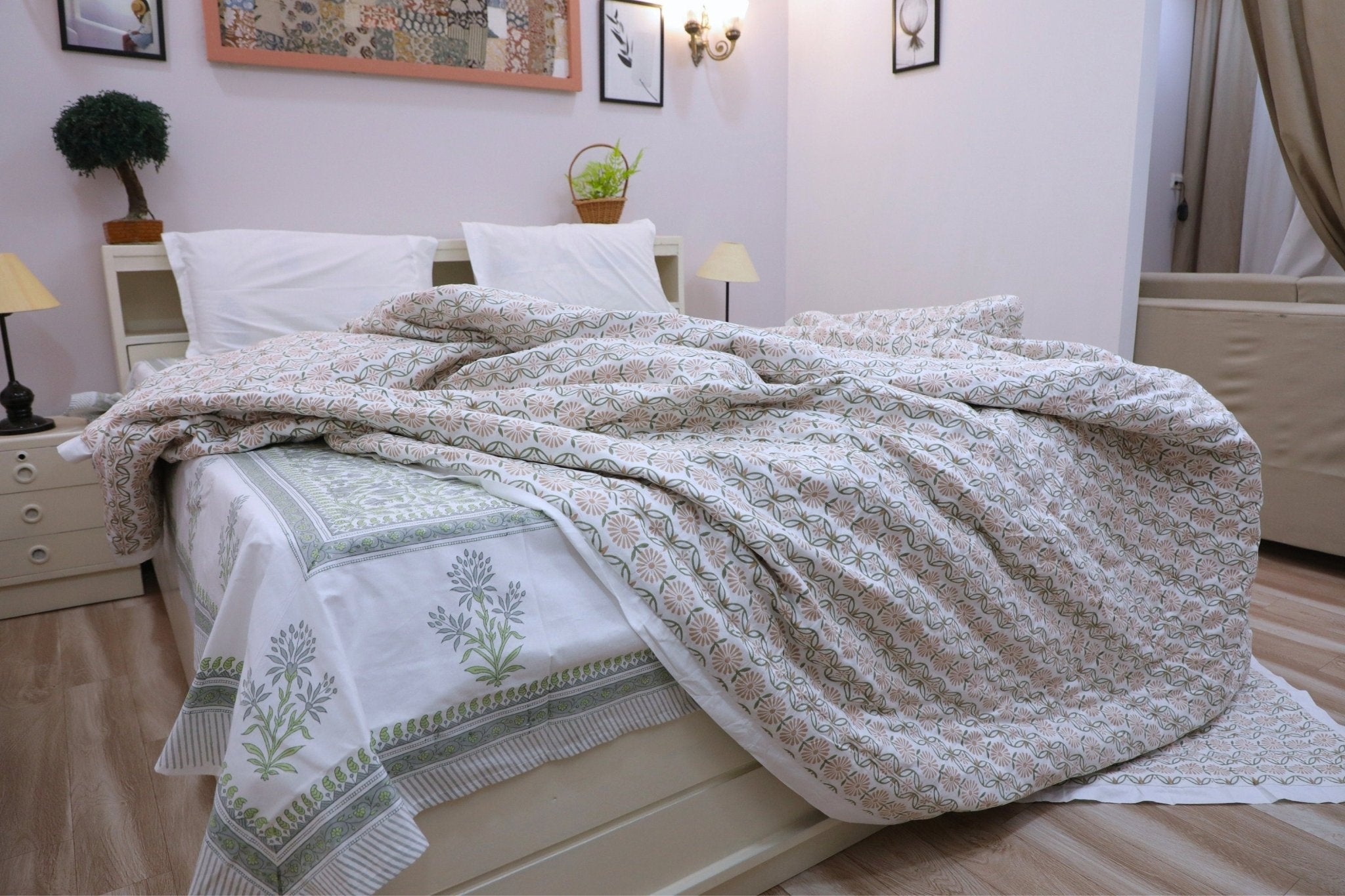 Block Printed Indian Cotton Quilts - Fabdivine