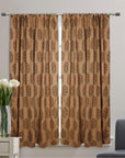 VISCOSE LINEN BLOCK PRINTED RING CURTAIN ELEGANT FLORAL WINDOW PANEL - VIRAT