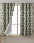 Room Darkening Floral Grommet Curtains - Blackout Linen Window Treatment - Mormukut