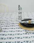 HAND BLOCK FLORAL PRINTED COTTON KITCHEN TABLE COVER NAPKINS SET - MANGAL PANDEY