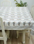 FLORAL PRINTED COTTON TABLE COVER HOUSEWARMING GIFTS INDIAN HANDMADE - KALI