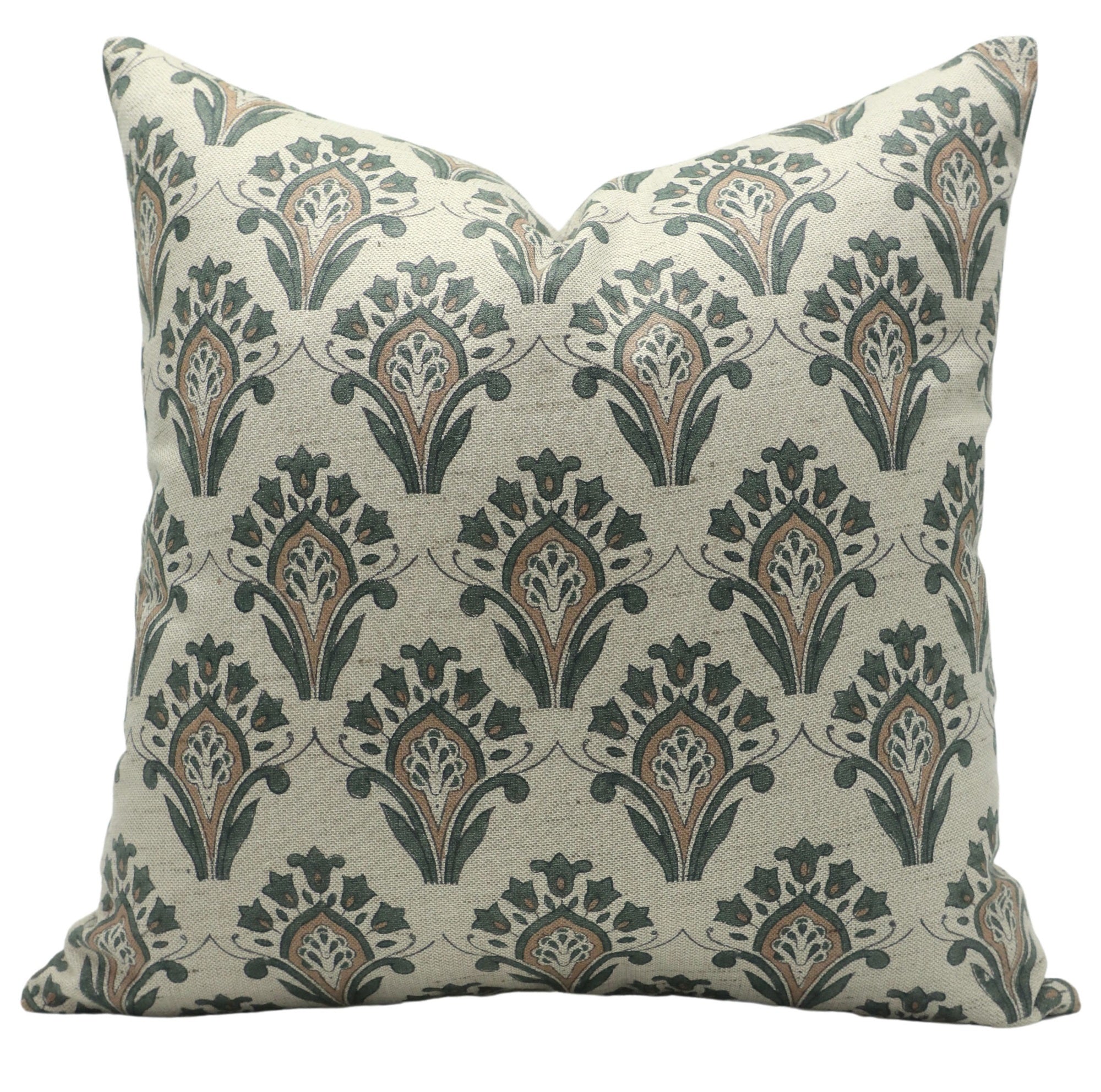 Block print Pillow cover for sofa, couch or bed- Linen Blend- CHIMNI - Fabdivine