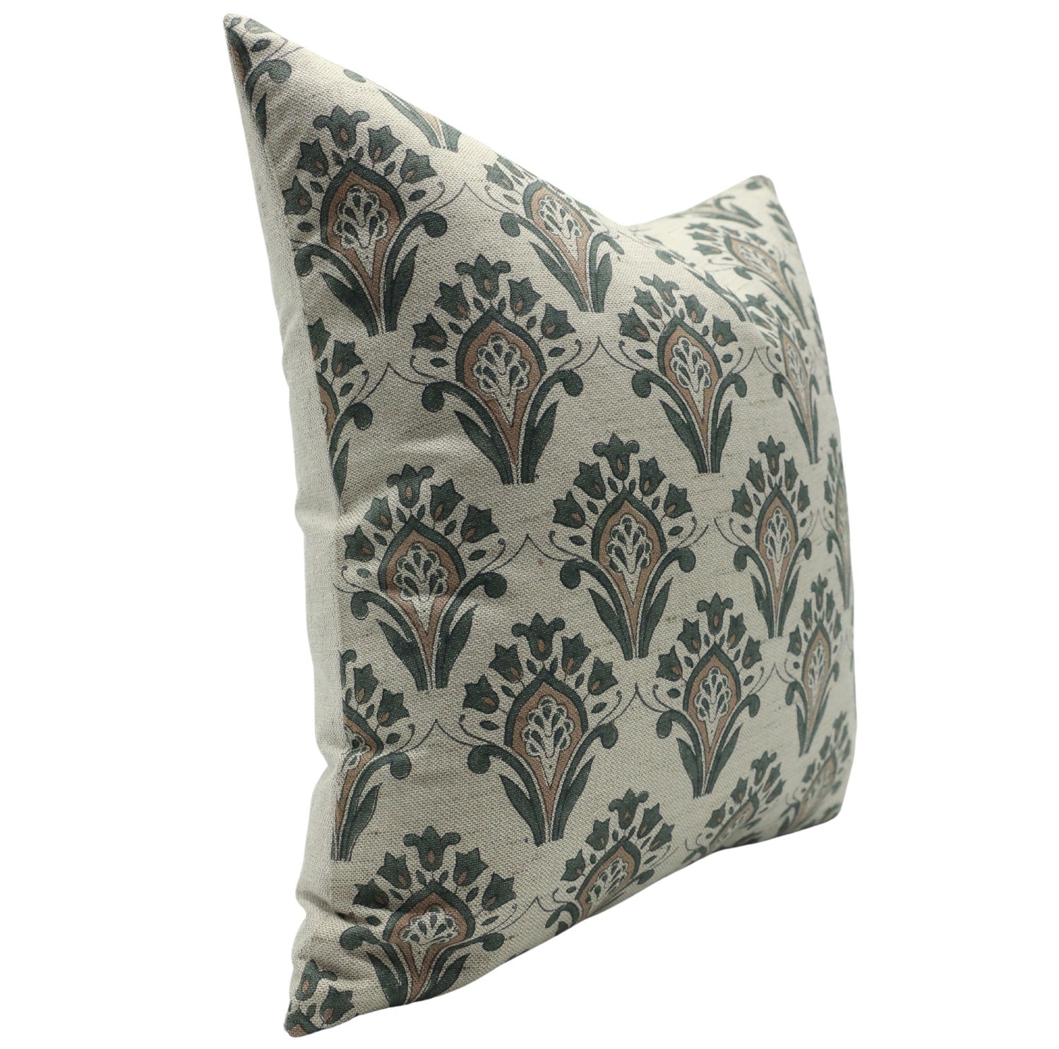 Block print Pillow cover for sofa, couch or bed- Linen Blend- CHIMNI - Fabdivine