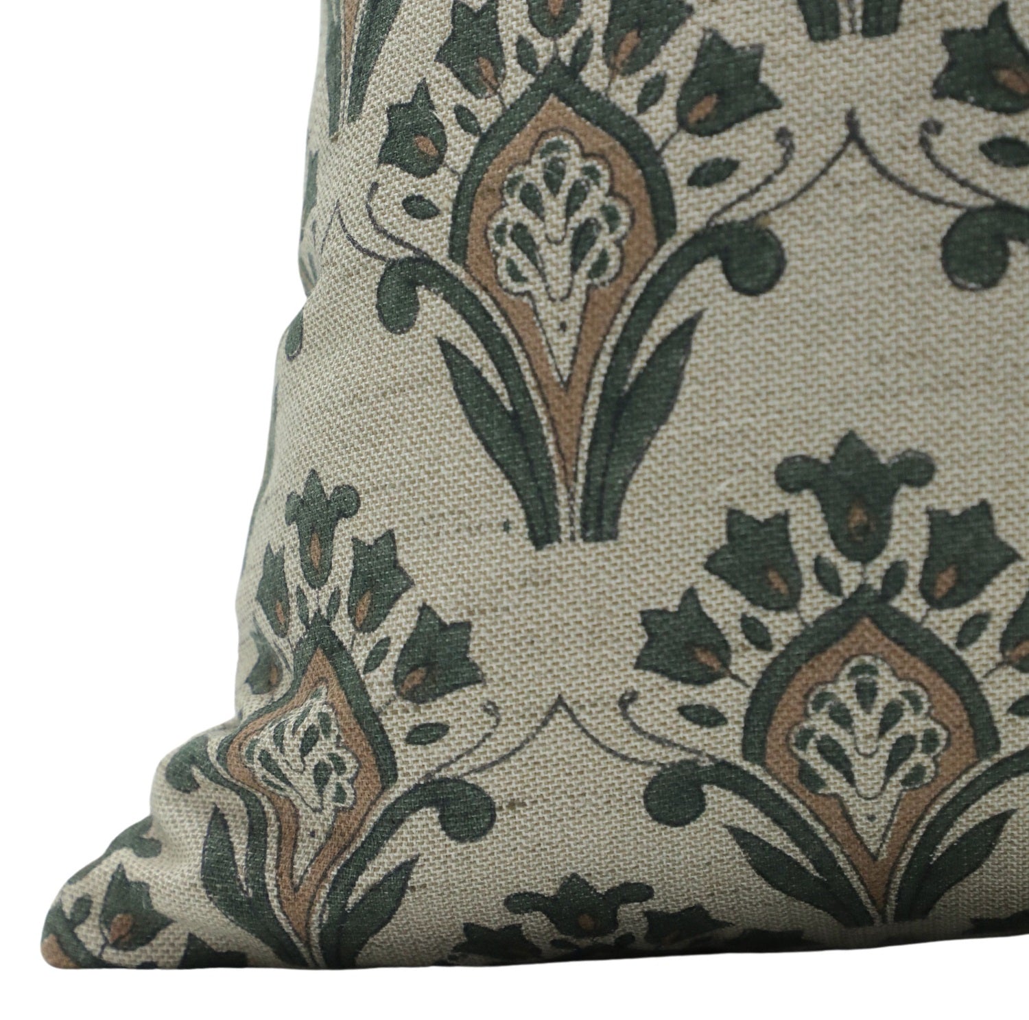 Block print Pillow cover for sofa, couch or bed- Linen Blend- CHIMNI - Fabdivine