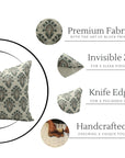 Block print Pillow cover for sofa, couch or bed- Linen Blend- CHIMNI - Fabdivine