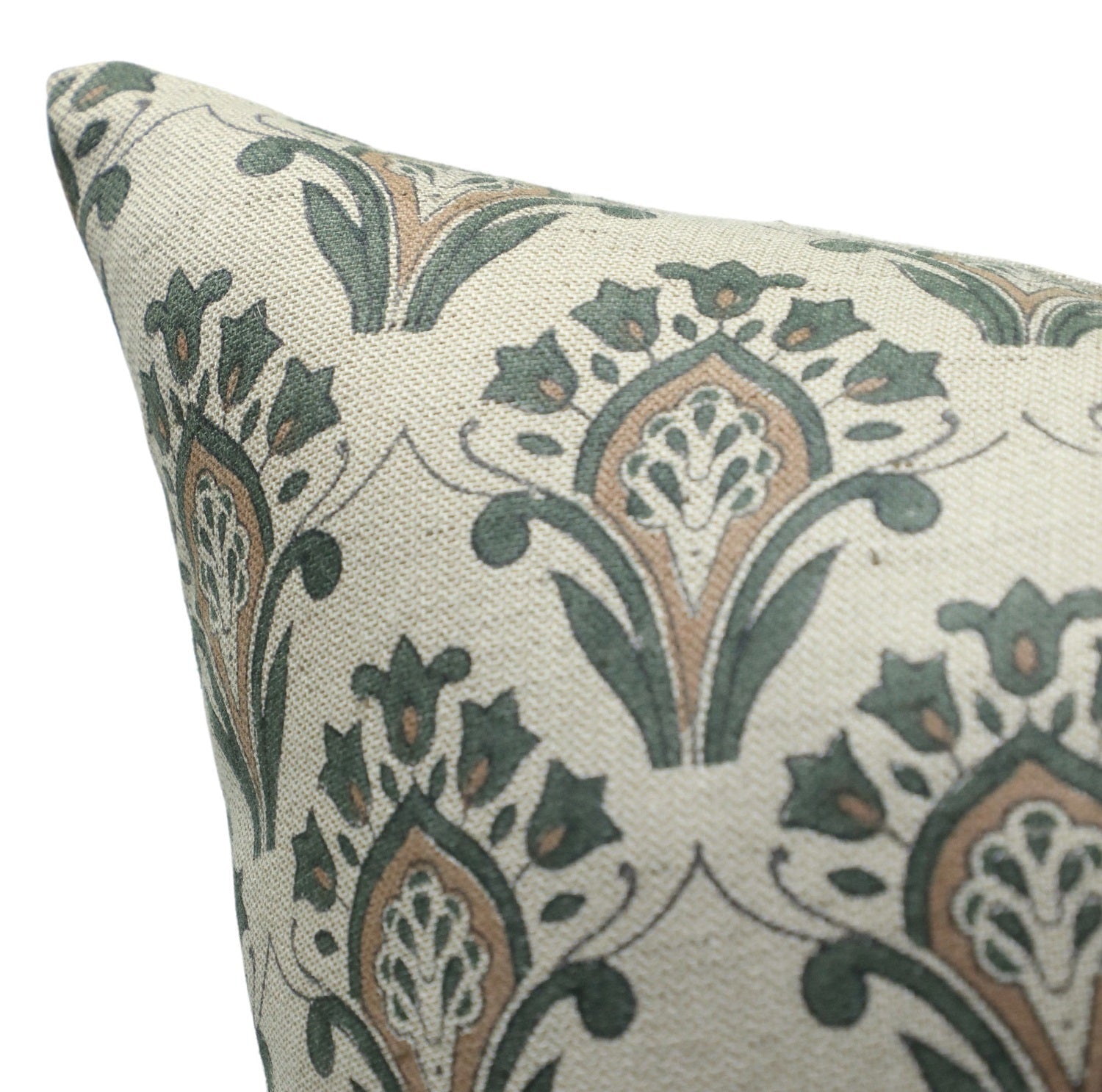 Block print Pillow cover for sofa, couch or bed- Linen Blend- CHIMNI - Fabdivine