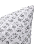 CHINGARI Thick Cotton White Block Print Boho Pillow/Cushion Cover - Fabdivine