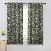 Blackout Floral Linen Curtain for Window Door Hand Block Printed - Devdas