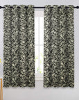 Blackout Floral Linen Curtain for Window Door Hand Block Printed - Devdas