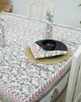 DESIGNER FLORAL PRINTED COTTON TABLE/DINING COVER WITH NAPKINS - VARANASI