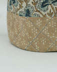 HAND BLOCK PRINTED BASKET LINEN BEIGE & BLUE STURDY CONTAINER SET - PUSHPSAMHITA AND OLA VRISHTI