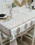 DESIGNER FLORAL PRINTED COTTON TABLE/DINING COVER WITH NAPKINS - VARANASI