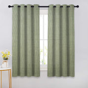 Block Print Linen Grommet Curtains - Floral Room Darkening Drapery Custom Blackout Shades - Manpasand