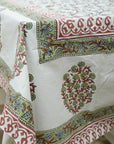 DESIGNER FLORAL PRINTED COTTON TABLE/DINING COVER WITH NAPKINS - VARANASI