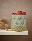 LINEN FLORAL HOME DECOR ORGANIZER LARGE & SMALL FABRIC BASKETS SHOPPING & UTILITY BAG - RISHI