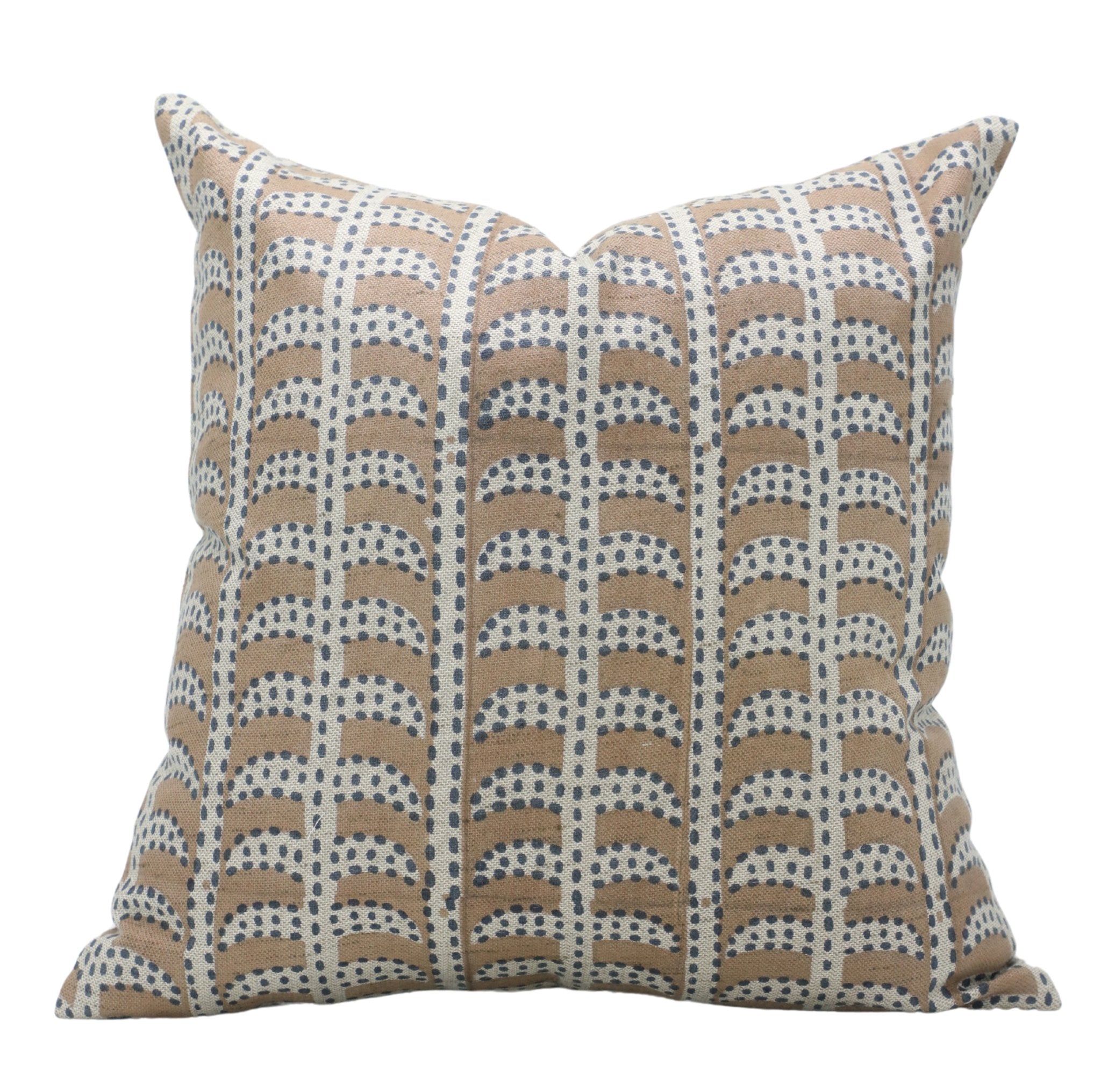 Block print Linen Blend throw pillow cover- GARUD - Fabdivine