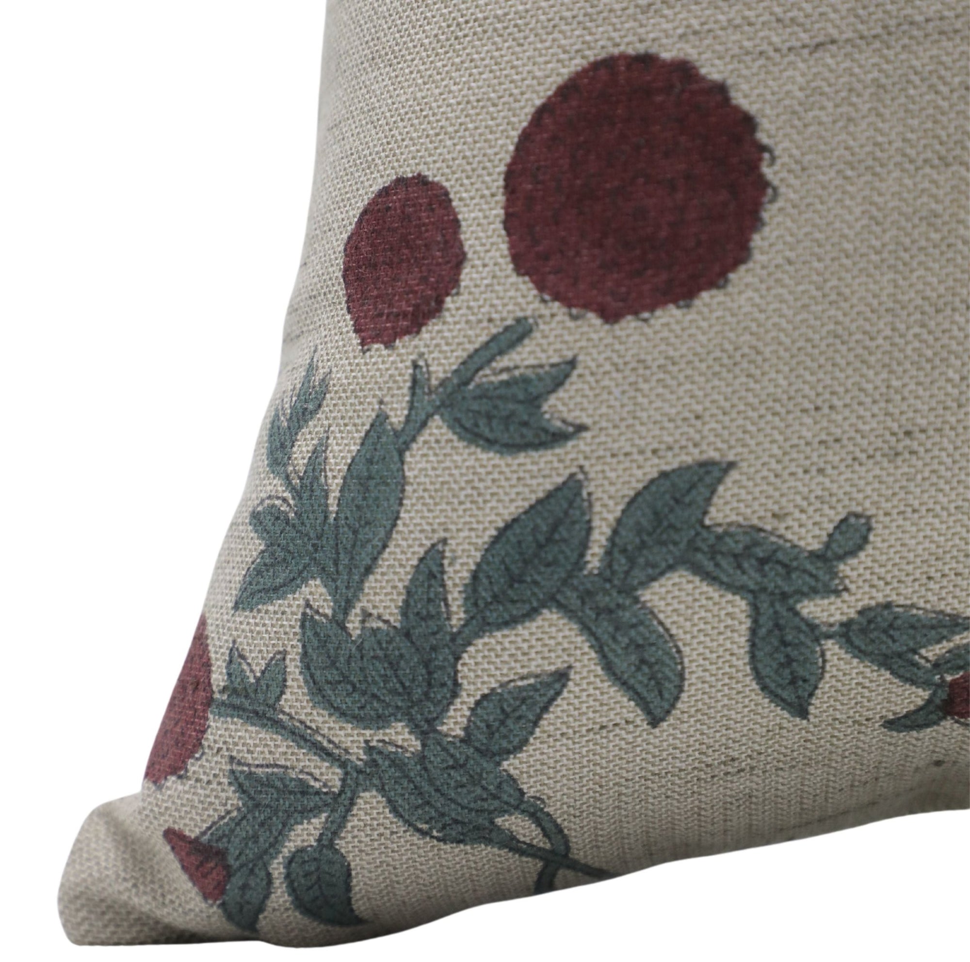 Square/Lumber block print pillow cover- Linen Blend- GULAB - Fabdivine