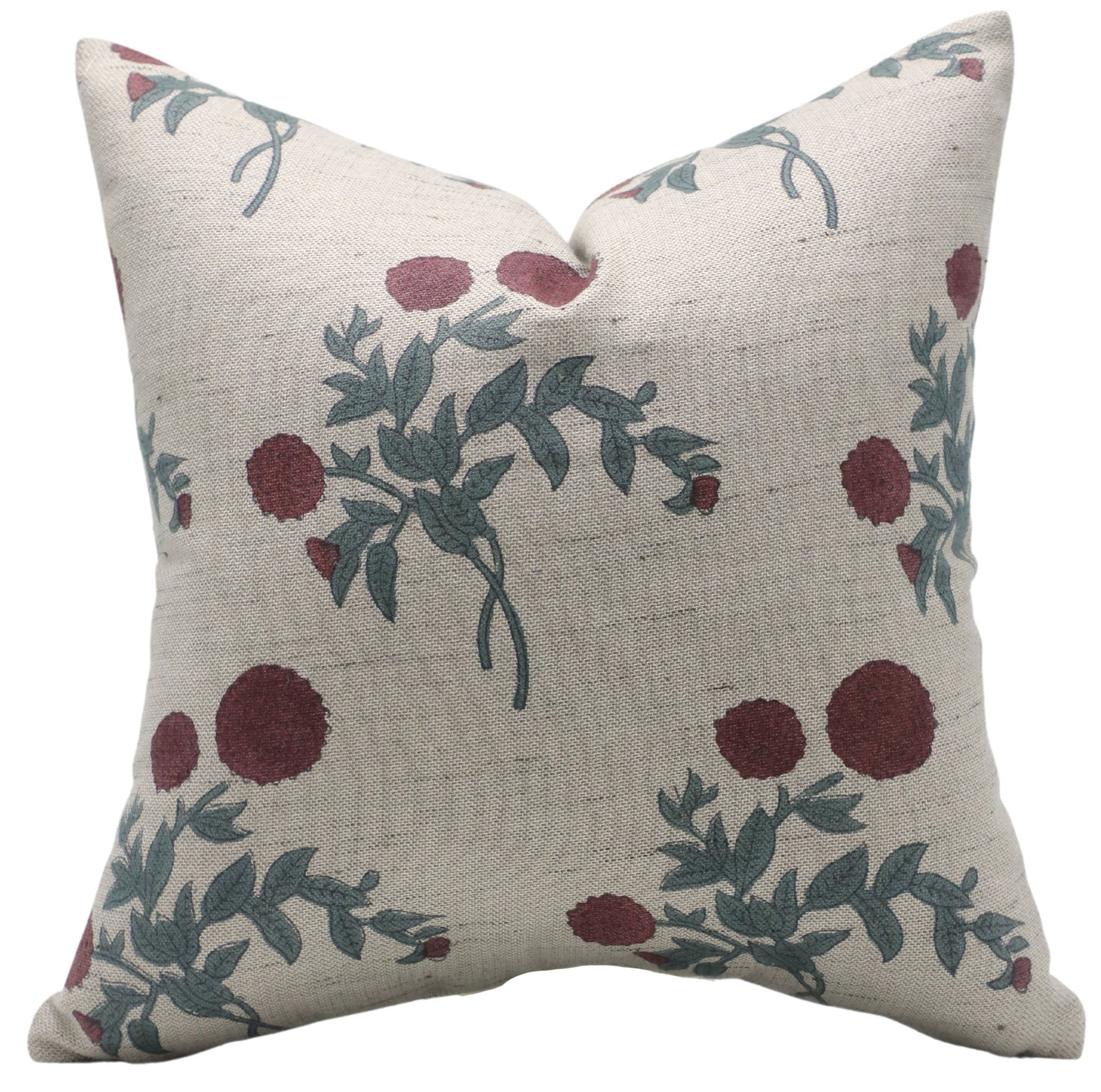 Lumber block print pillow cover- Linen Blend- GULAB - Fabdivine