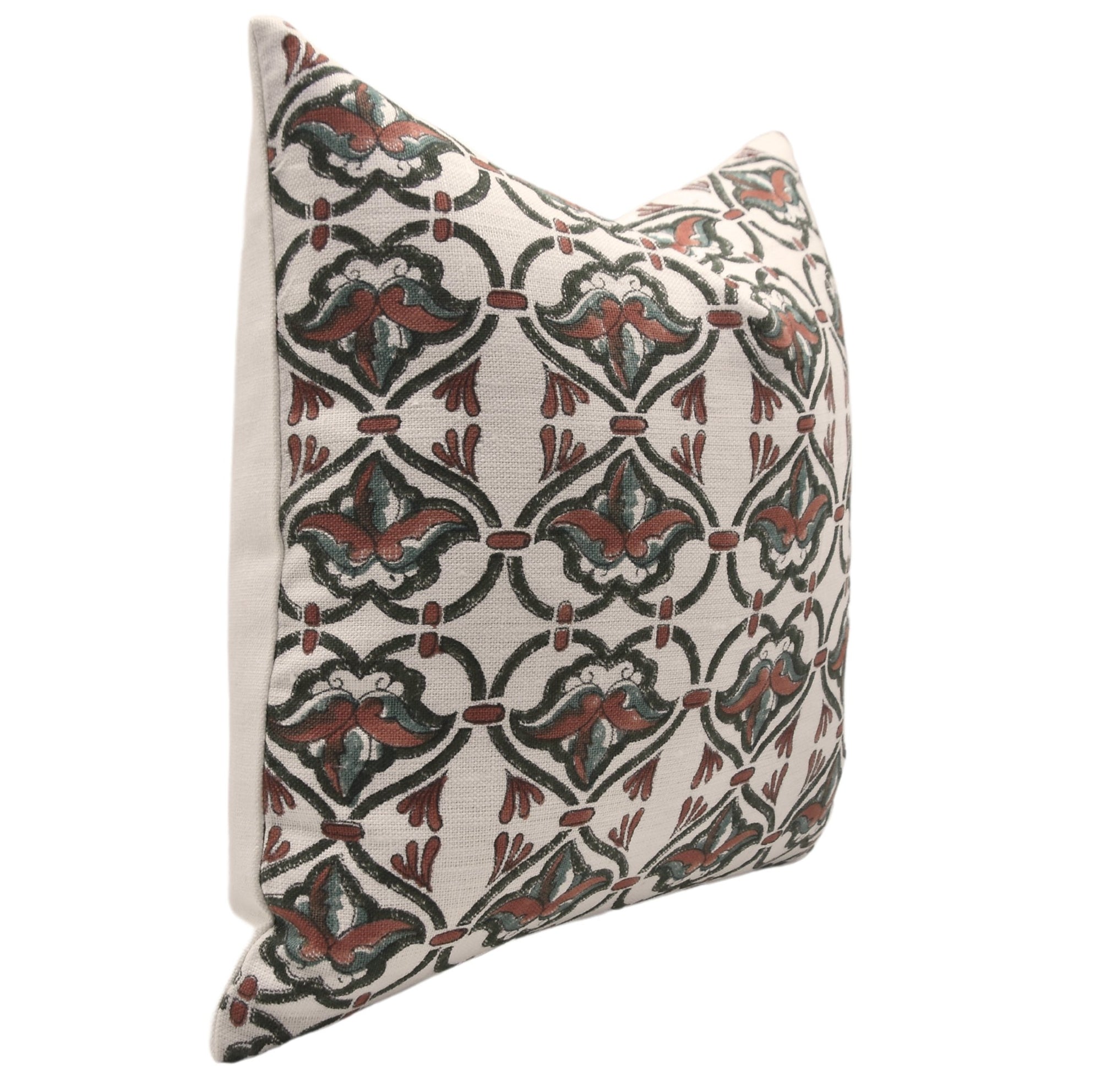 Thick cotton block-printed designer boho pillow cover - HRIDYAVAN - Fabdivine