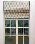 Pure Linen Block Print Roman Shade -HJARA