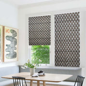 Pure Linen Bloack Print Blackout Window Blind-Rohini