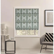 Pure Linen Block Print Roman Shade- MORPANKH BORDER