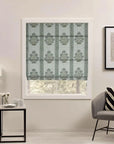 Pure Linen Block Print Roman Shade- MORPANKH BORDER