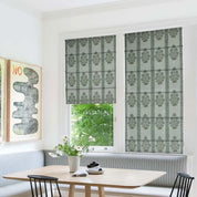 Pure Linen Block Print Roman Shade- MORPANKH BORDER