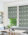 Pure Linen Block Print Roman Shade- MORPANKH BORDER