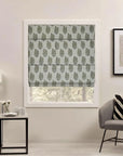 Thick Linen Block Print Roman Shade -HJARA