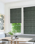 Pure Linen Block Print Roman Shade-INDERDHANUSH