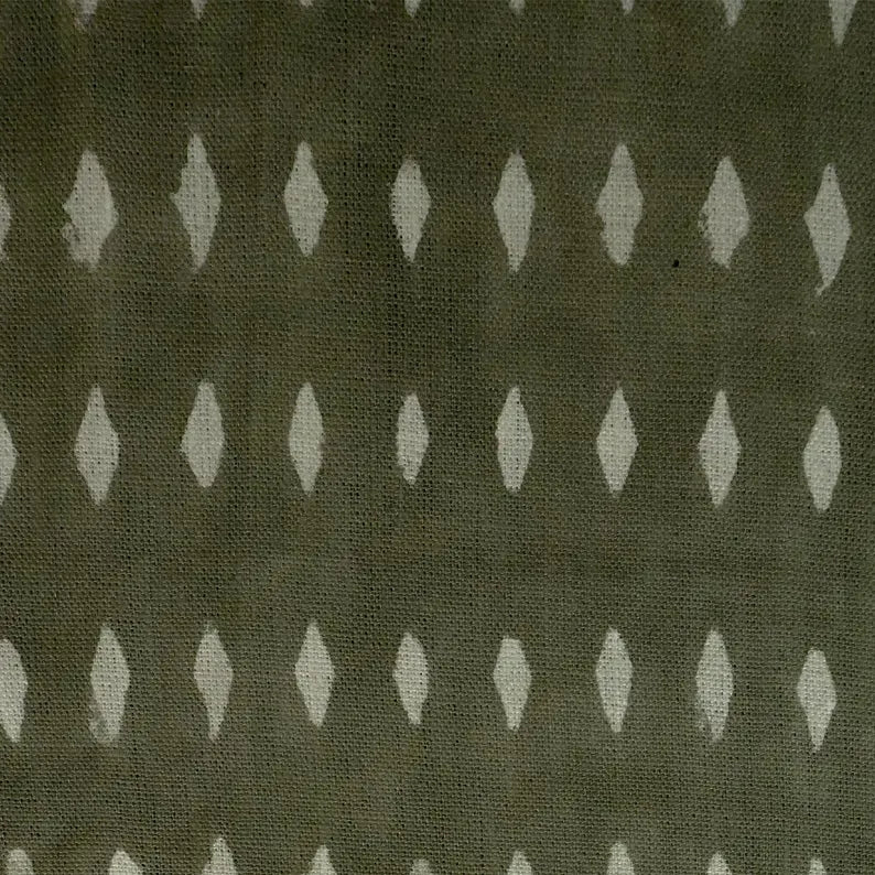 Thick Linen Block Print Roman Shade -Omji