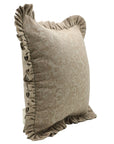 Block Print Thick Linen Frill Pillow Cover-Jarul