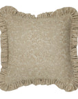 Block Print Thick Linen Frill Pillow Cover-Jarul