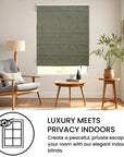 Heavy Linen Block Print Roman Shade -Ratanbel