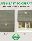 Heavy Linen Block Print Roman Shade -Ratanbel