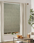 Heavy Linen Block Print Roman Shade -Ratanbel